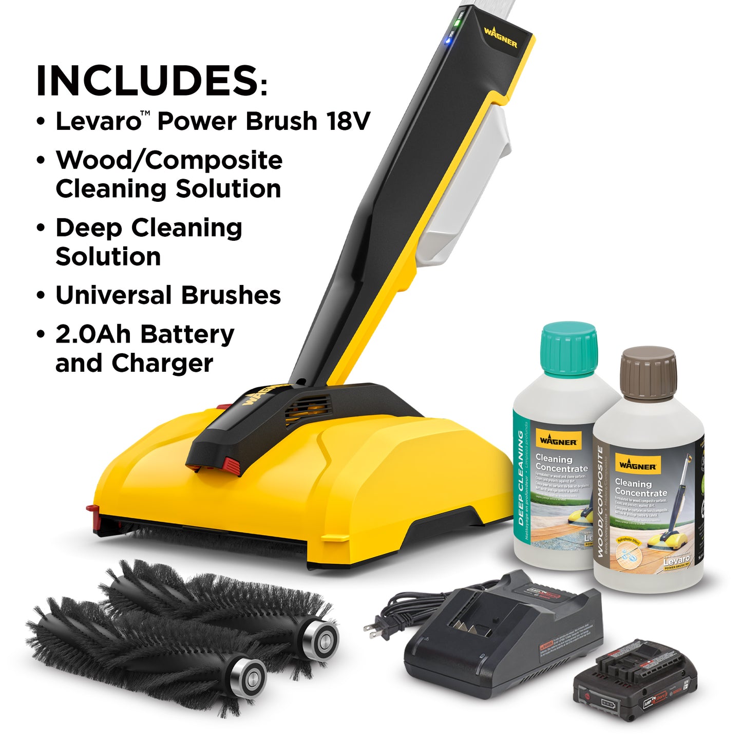 Levaro Powerbrush 18V Cordless (Wood + Deep Cleaner) Outdoor Cleaner
