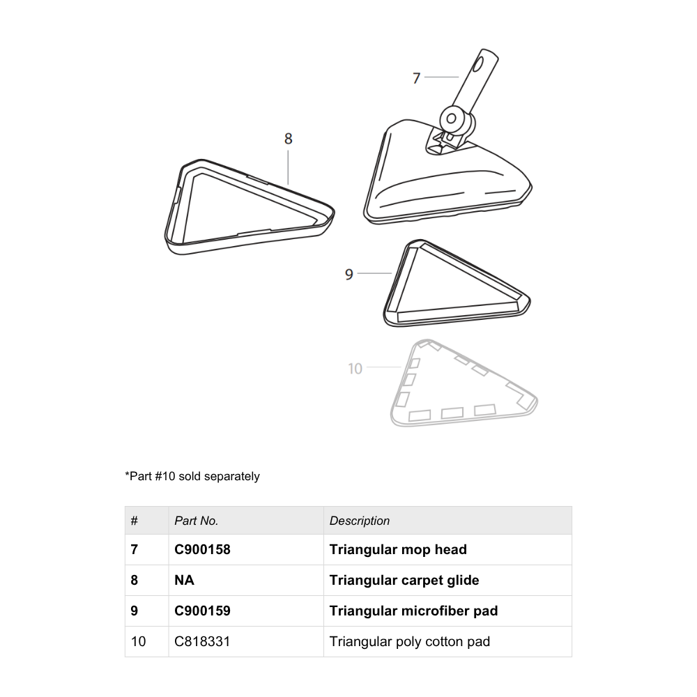 Steamer Triangular Mop Head