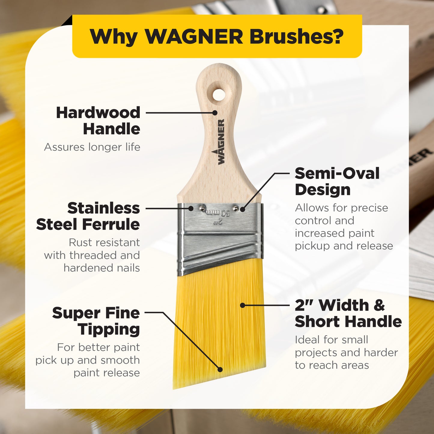 2 Inch Short Handle Angle Paint Brush